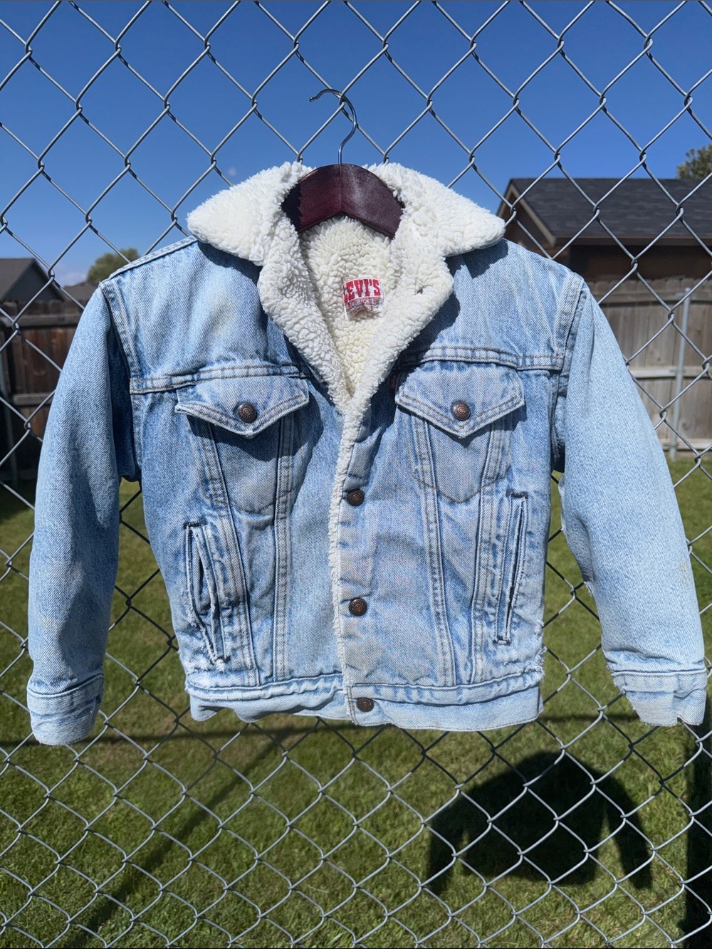 Levi's Light Blue Denim Sherpa-Lined Bomber Vintage Jacket